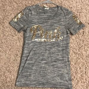 Victoria Secret PINK heather gray tee